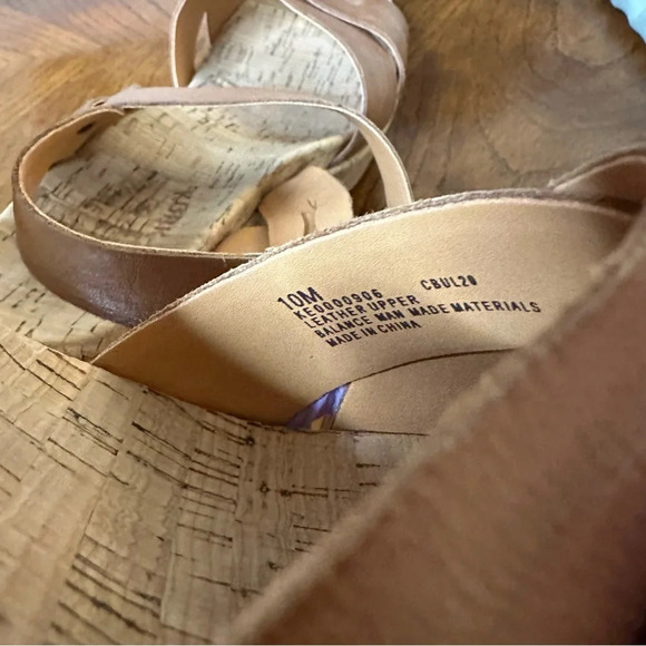 KorkEase Ava Sandals Platform Wedges Cork Tan Brown Heeled Sandal Camel Size 10 - Picture 8 of 8